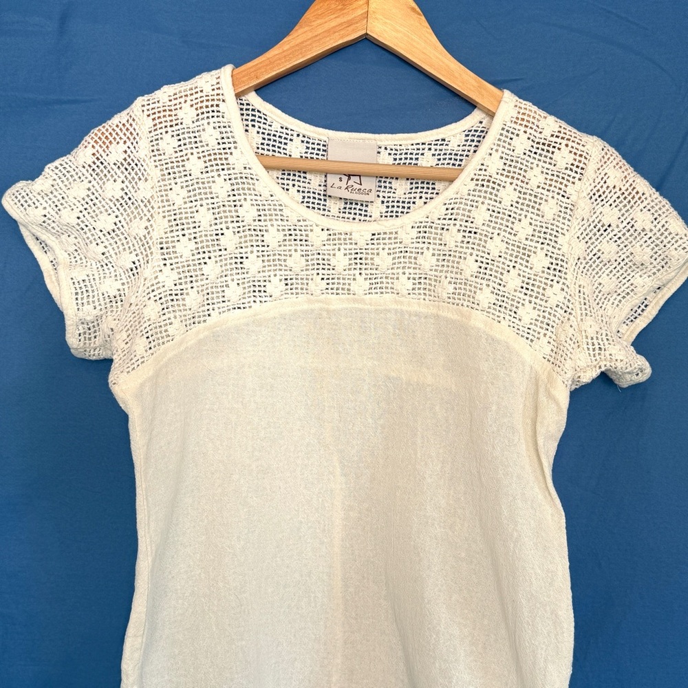 La Rueca Off White Lace Women's Top